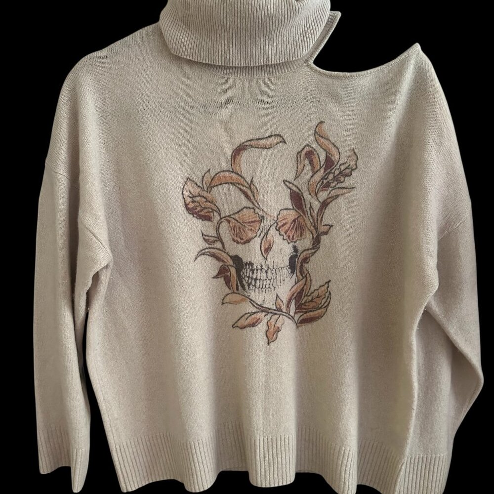 NWT Bruno Cucinelli 100% Cashmere Lightweight Skull Turtleneck Sweater RARE